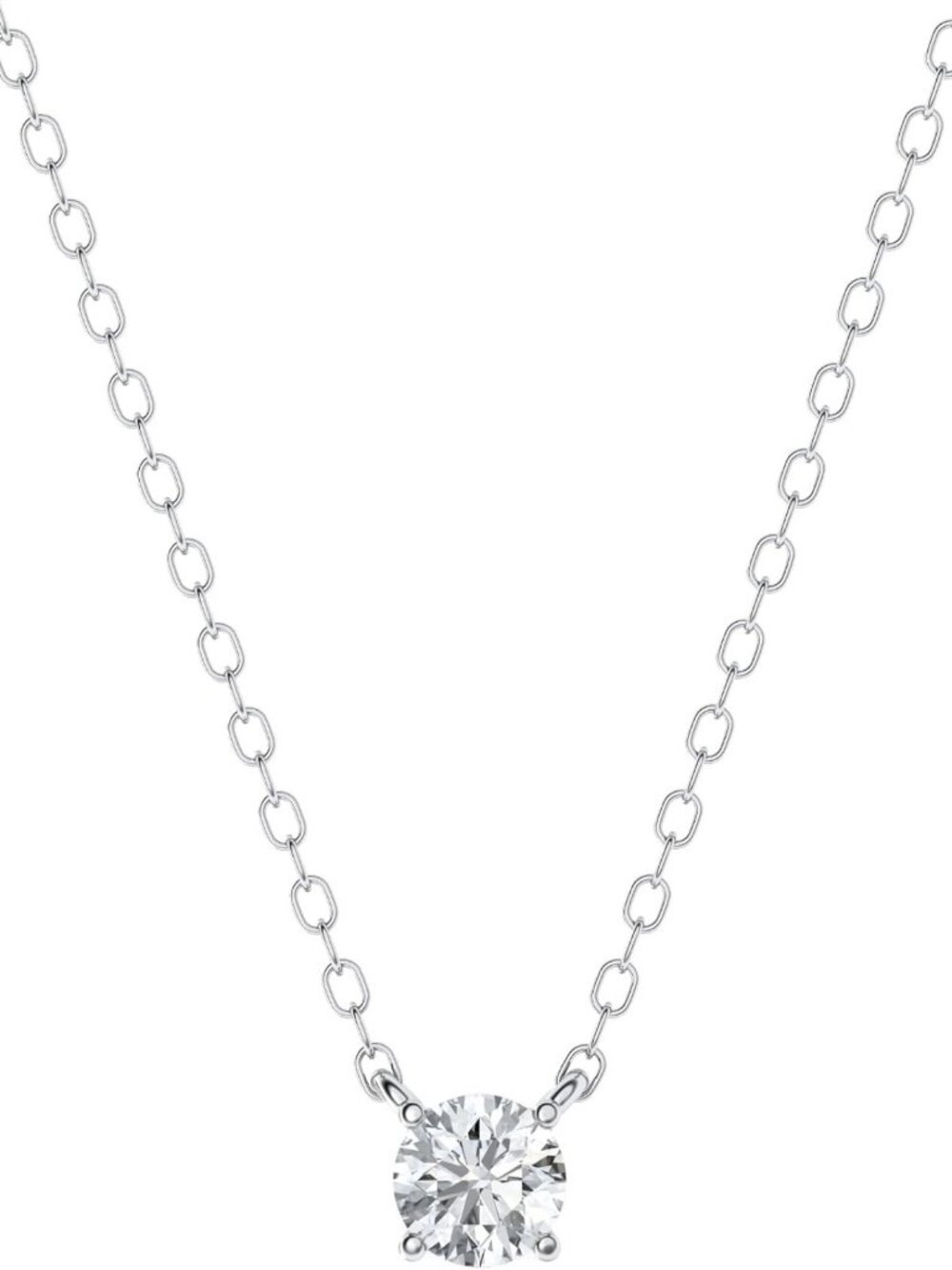 Lab Grown Diamond Solitaire Pendant Necklace for Women, Round Cut, Elegant Gift